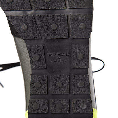Balenciaga Mesh Calfskin Womens Race Runner Sneakers 42 Black Gris Jaune Fluo 8 of 13