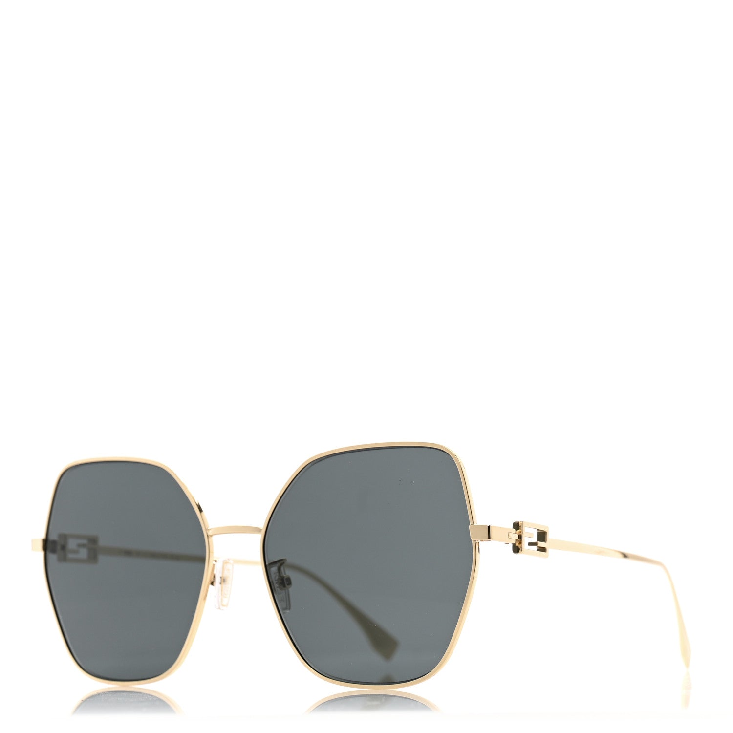 Fendi Metal Aviator Sunglasses FE40033U Light Gold 1 of 6