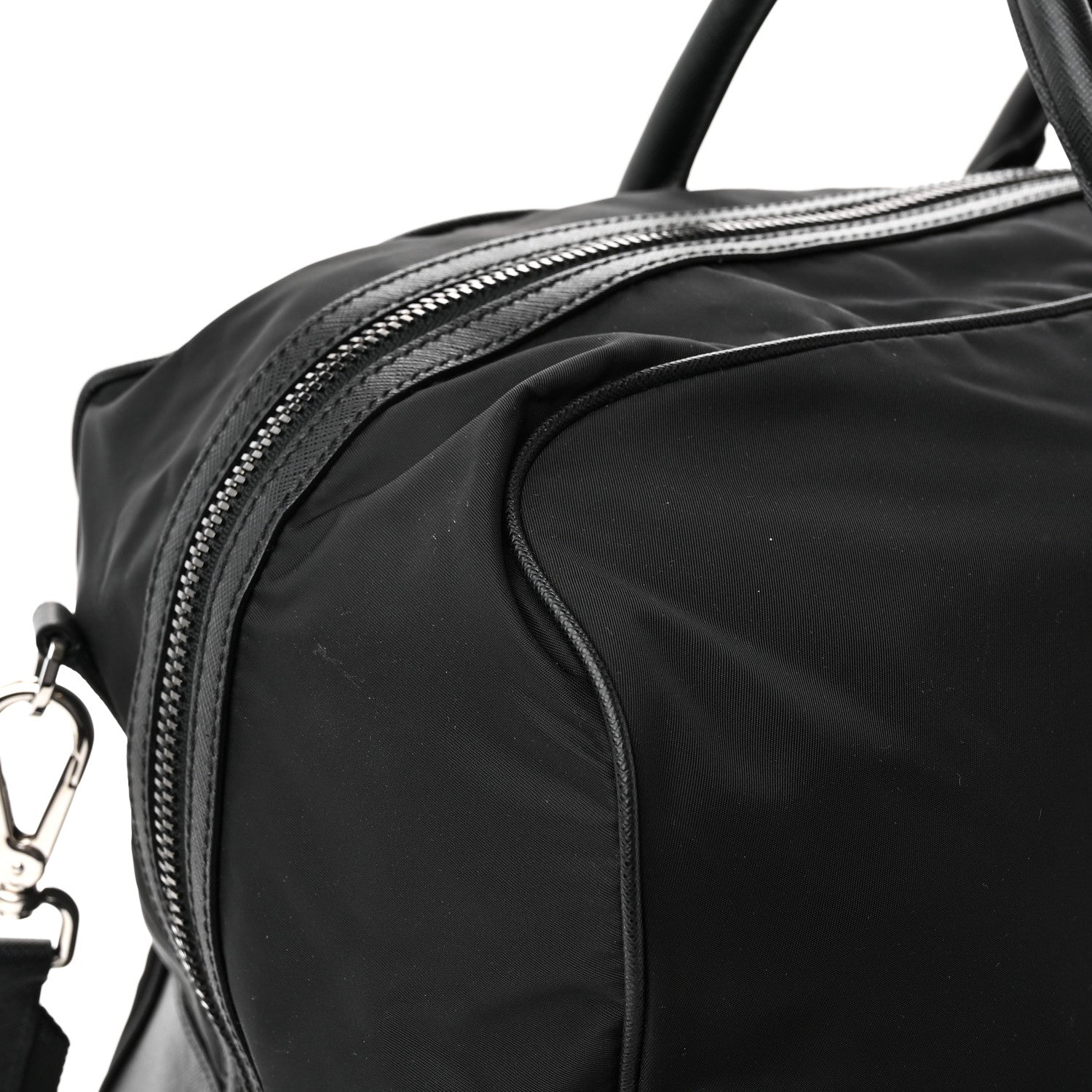 Prada Tessuto Nylon Saffiano Duffle Black 15 of 18