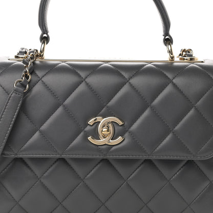 Chanel Lambskin Quilted Small Trendy CC Dual Handle Flap Bag Dark Grey 7 of 14
