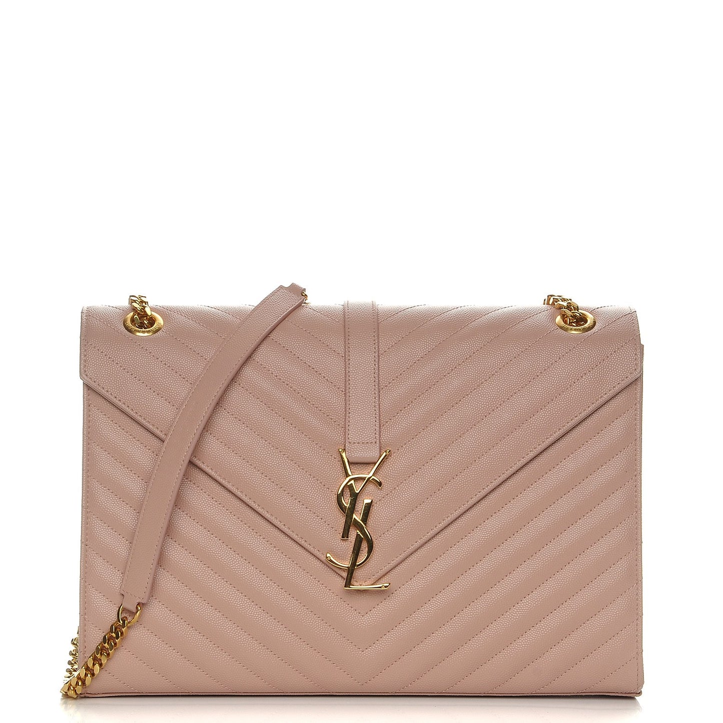 Grain De Poudre Matelasse Chevron Large Monogram Satchel Light Dusty Rose