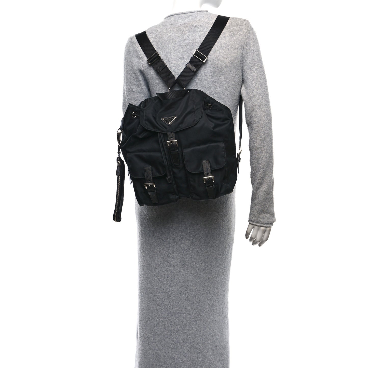 Nylon Vela Medium Backpack Black