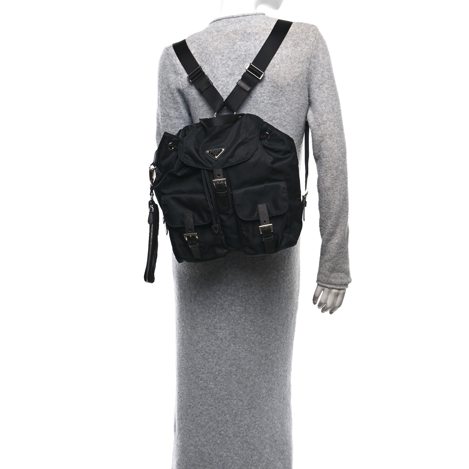 Prada Nylon Vela Medium Backpack Black 2 of 11