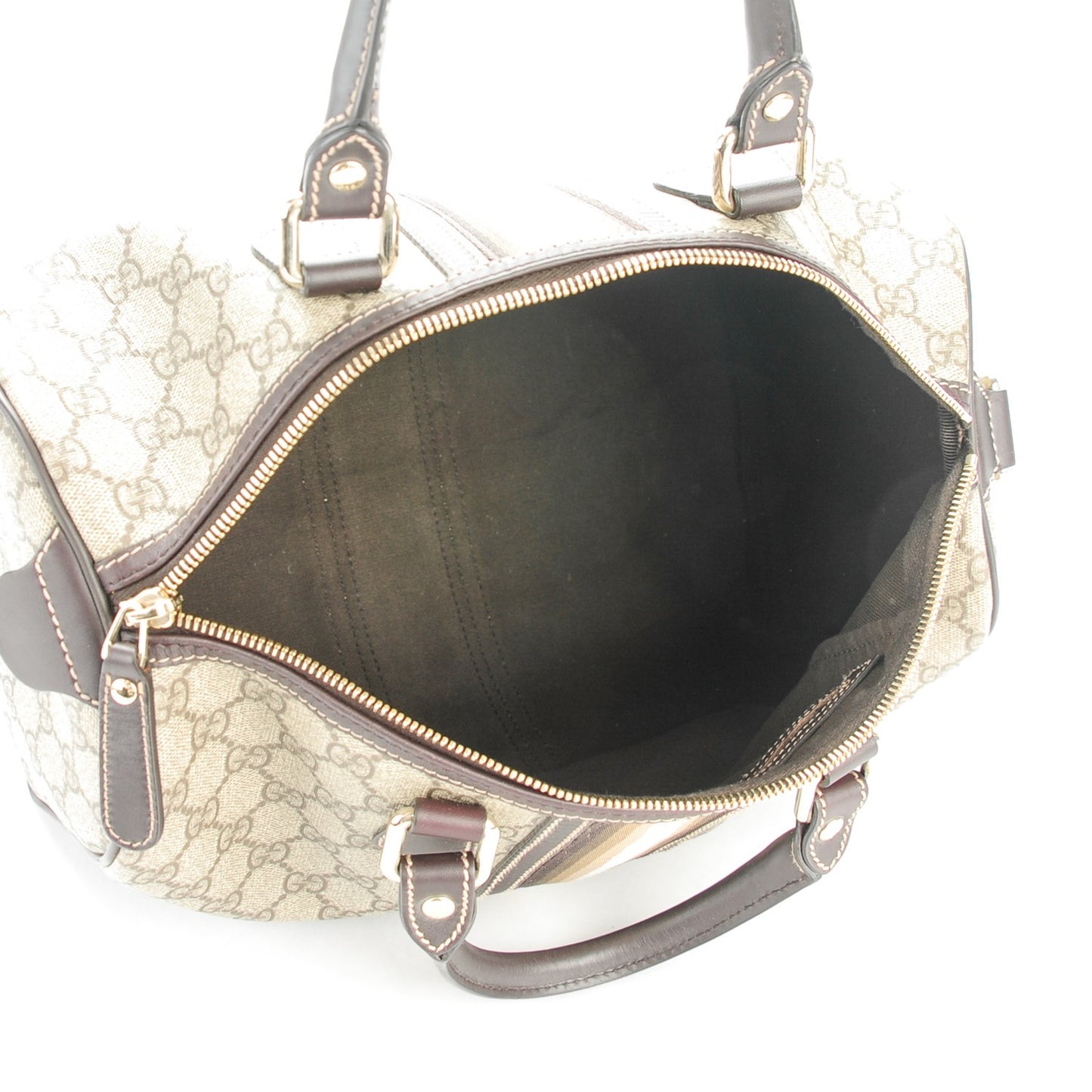 GG Plus Monogram Web Medium Joy Boston Dark Brown