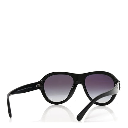 Chanel Acetate Strass Pilot Sunglasses 5467-B Black 4 of 6