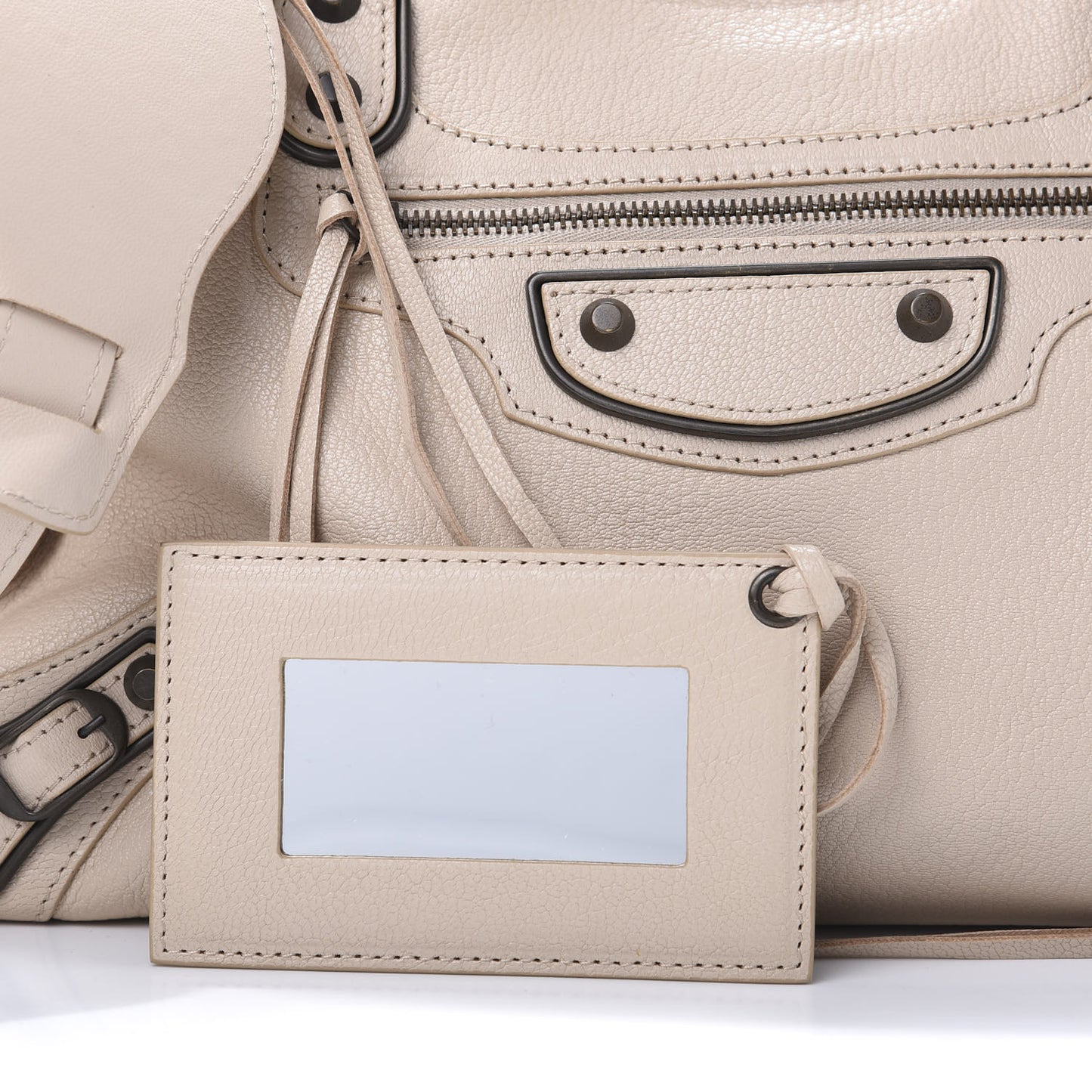 Chevre Classic Metallic Edge Hardware City Beige Tapioca
