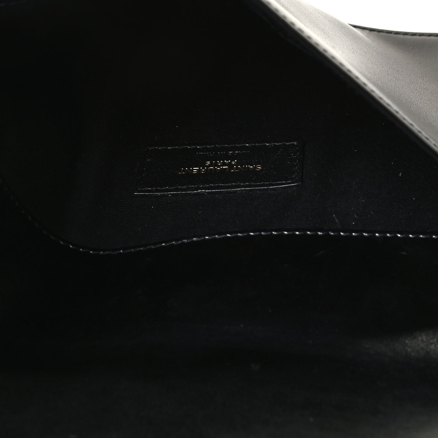 Saint Laurent Smooth Shiny Calfskin Monogram Uptown Pouch Black 4 of 4