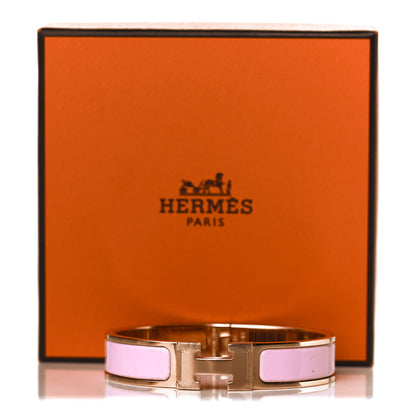 Hermes Enamel Narrow Clic Clac H Bracelet PM Rose Dragee 5 of 5
