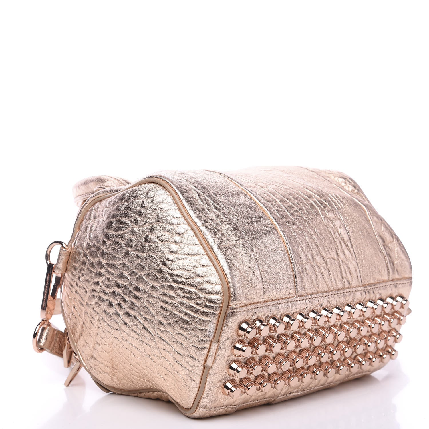 Alexander Wang Metallic Pebbled Lambskin Rockie Rose Gold Hardware 3 of 9