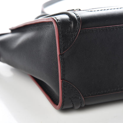 Celine Smooth Calfskin Nano Luggage Black Red 14 of 16