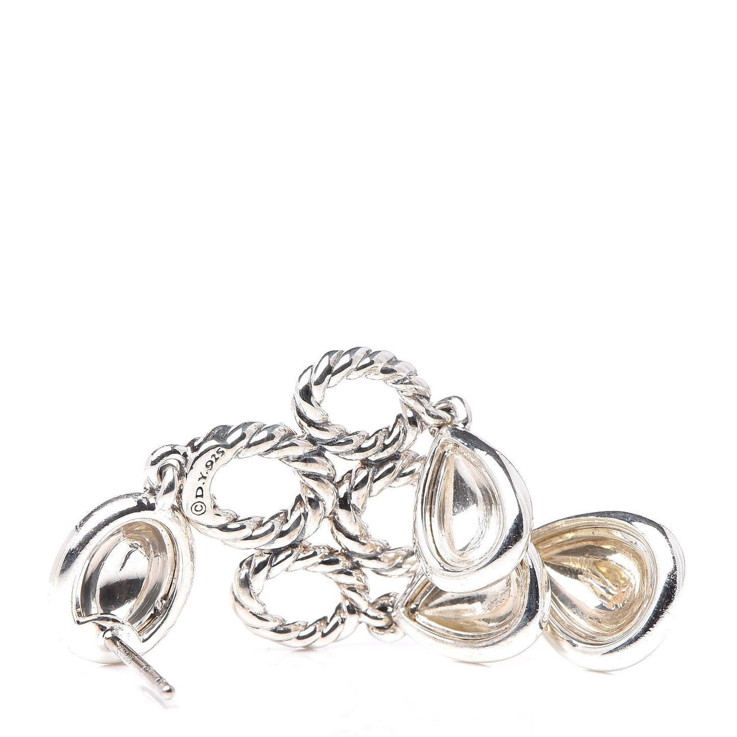 Sterling Silver 14K Yellow Gold Chandelier Earrings