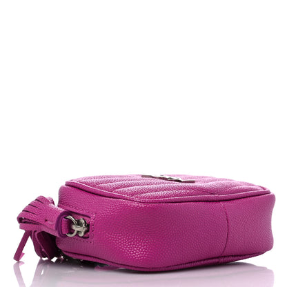 Saint Laurent Grain De Poudre Matelasse Monogram Baby Lou Camera Bag Electric Fuxia 4 of 12