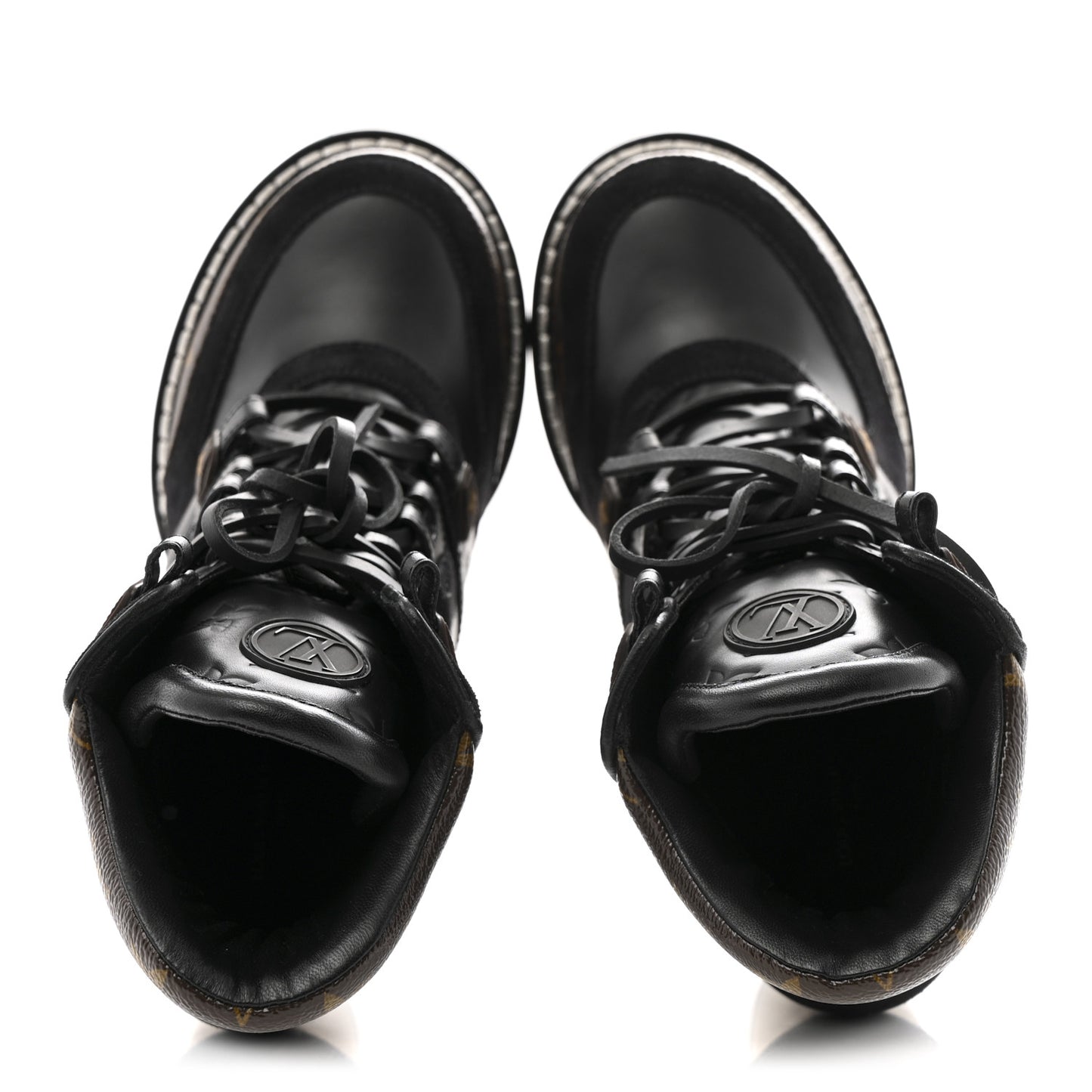 Suede Calfskin Monogram Star Trail Ankle Boots 38 Black