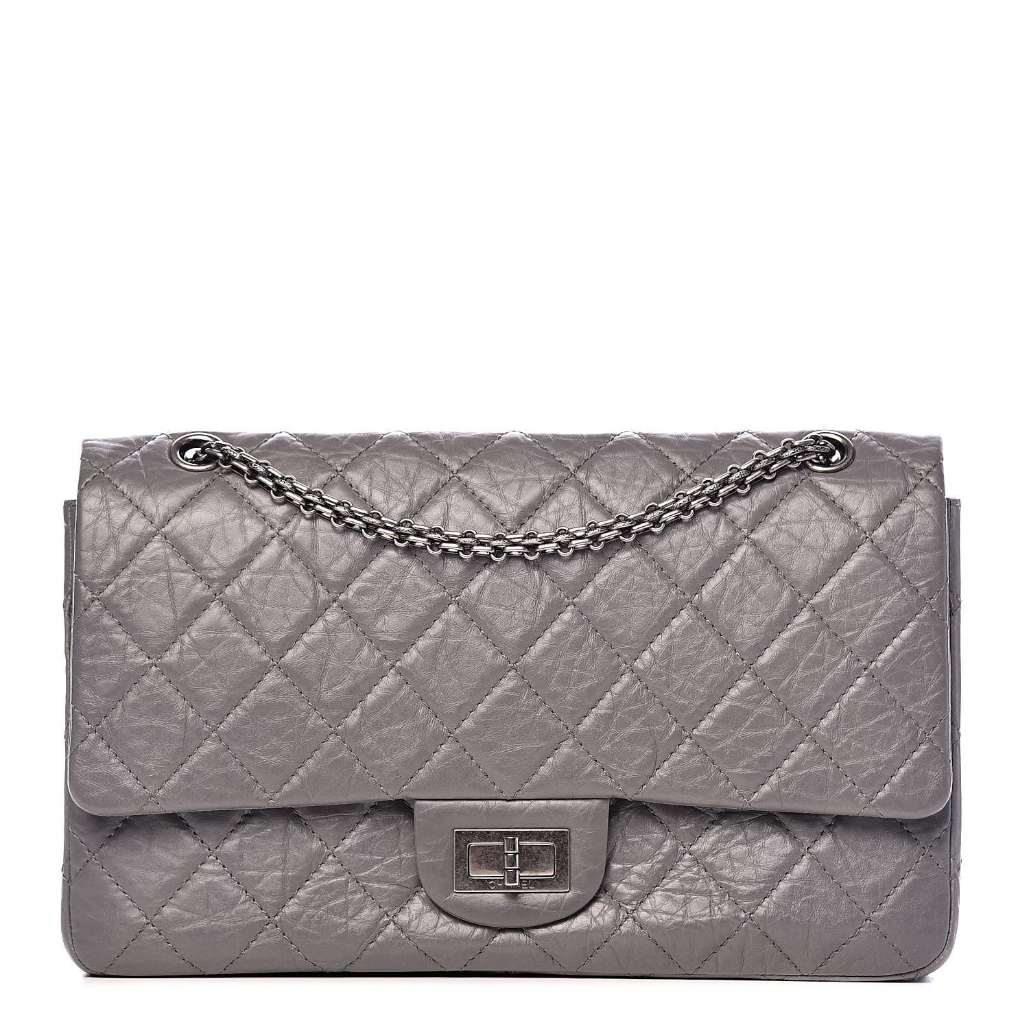Chanel Aged Calfskin Quilted 2.55 Reissue 227 Flap Grey 1 of 12