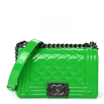 Chanel Patent Quilted Small Boy Flap Green 1 of 4