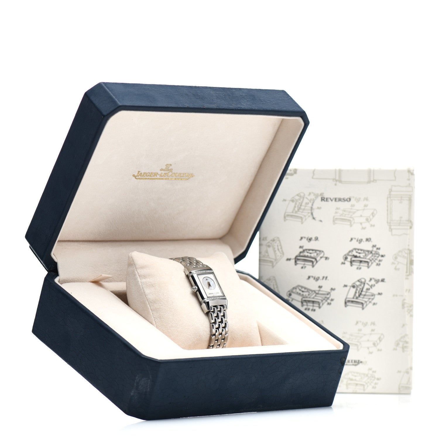 Jaeger-LeCoultre Stainless Steel Diamond Mother of Pearl 20mm Reverso Classic Duetto Manual Winding Watch 266.882.443 6 of 6