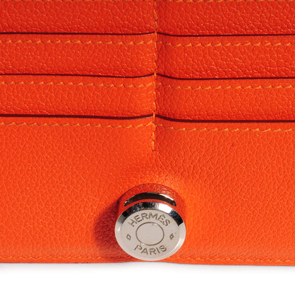 Hermes Veau Evercolor Dogon Recto Verso Wallet Orange 7 of 8