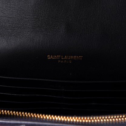 Saint Laurent Patent Calfskin Matelasse Monogram Vicky Chain Bag Black 5 of 7