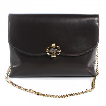 Gucci Leather Shoulder Bag Dark Brown 1 of 6
