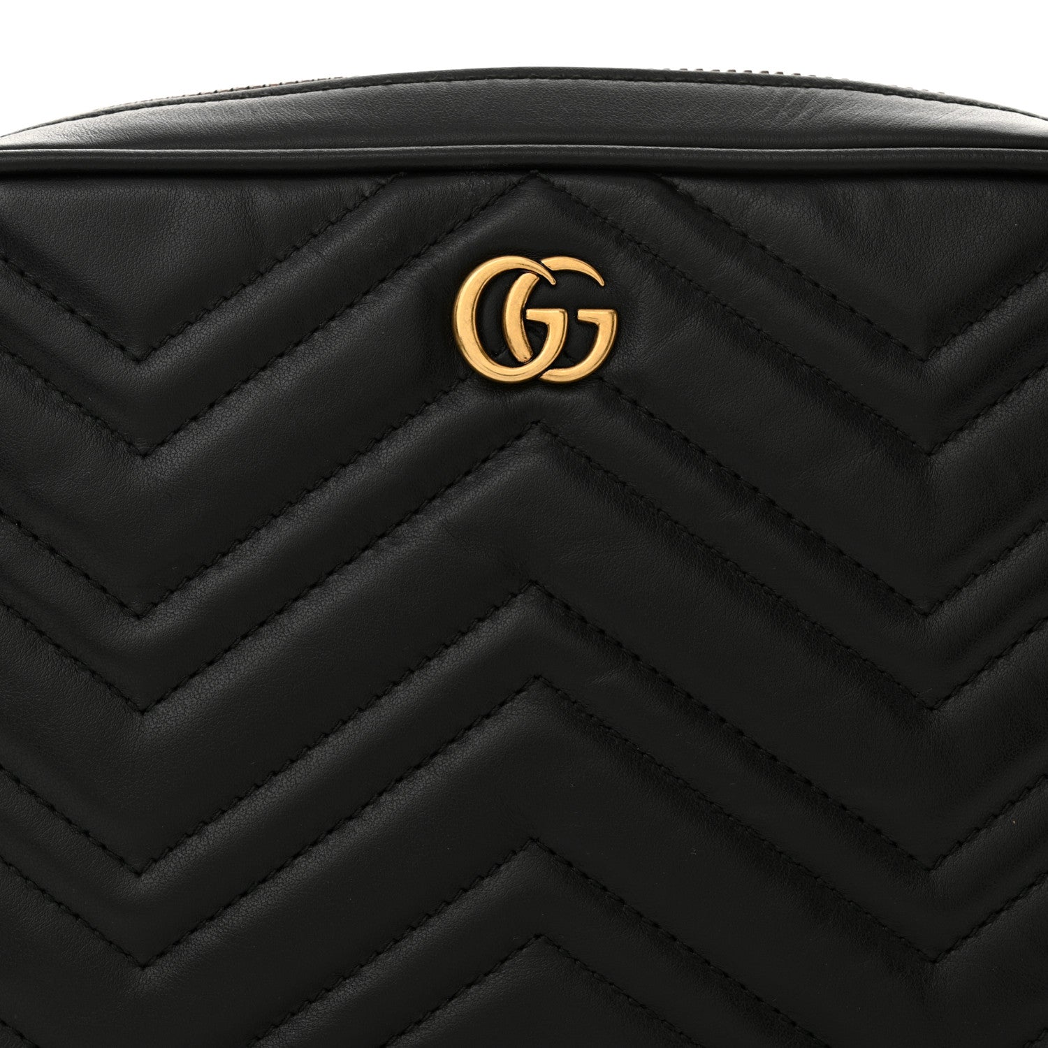 Gucci Calfskin Matelasse Mens GG Marmont Belt Bag 80 32 Black 8 of 14