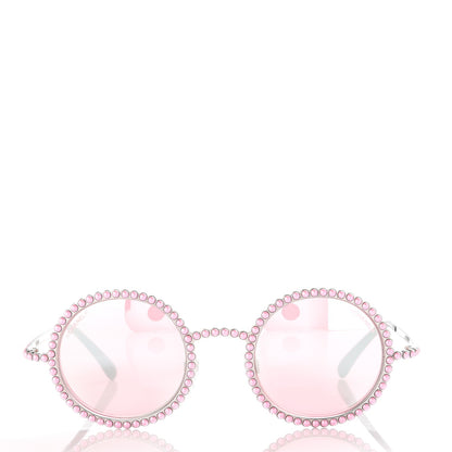 Chanel Metallic Pearl Round Sunglasses 71138 Pink 2 of 9