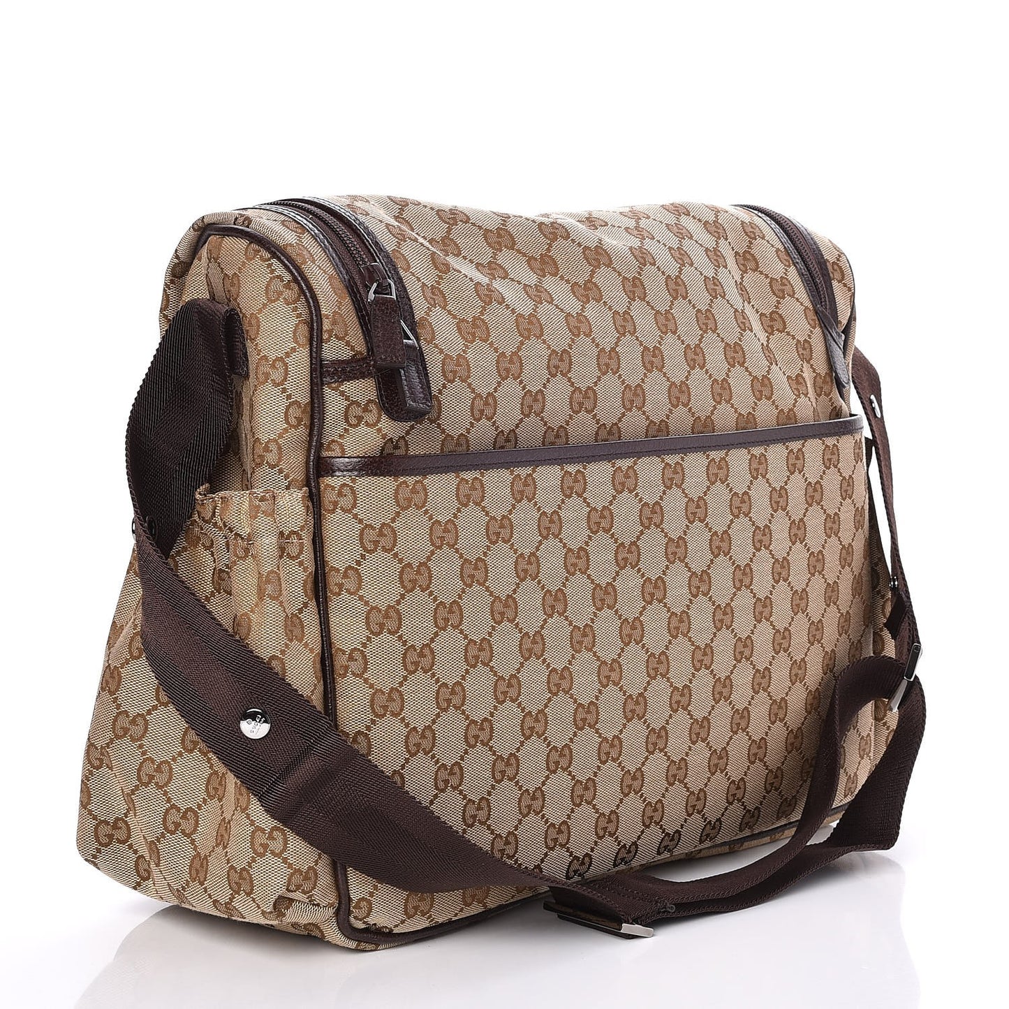 Monogram Natural Pigskin Large Diaper Bag Beige Ebony Cocoa Dark Chocolate