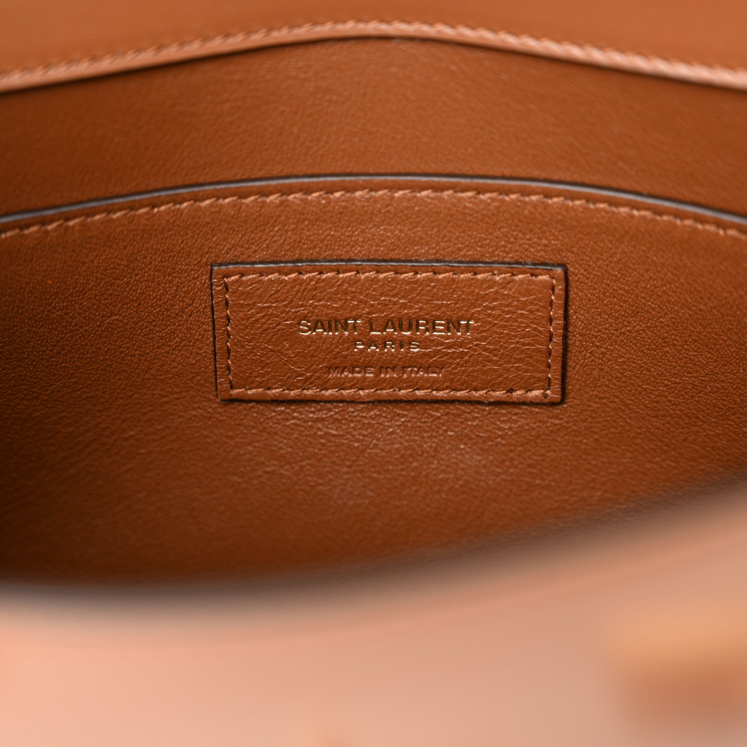 Saint Laurent Smooth Calfskin Small Manhattan Shoulder Bag Cognac 5 of 10