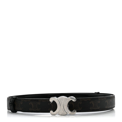 Celine Canvas Calfskin Reversible 25mm Triomphe Belt 85 34 Black 3 of 7