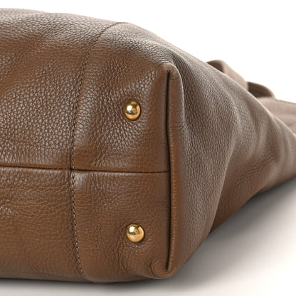 Gucci Pebbled Calfskin Medium Twill Tote Brown 9 of 14