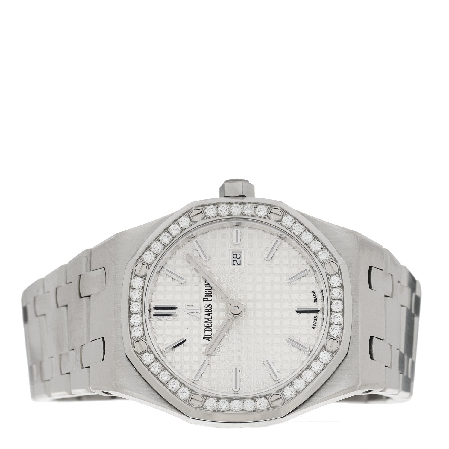 Audemars Piguet Stainless Steel Diamond 33mm Royal Oak Quartz Watch White 67651ST.ZZ.D011CR.01 2 of 4