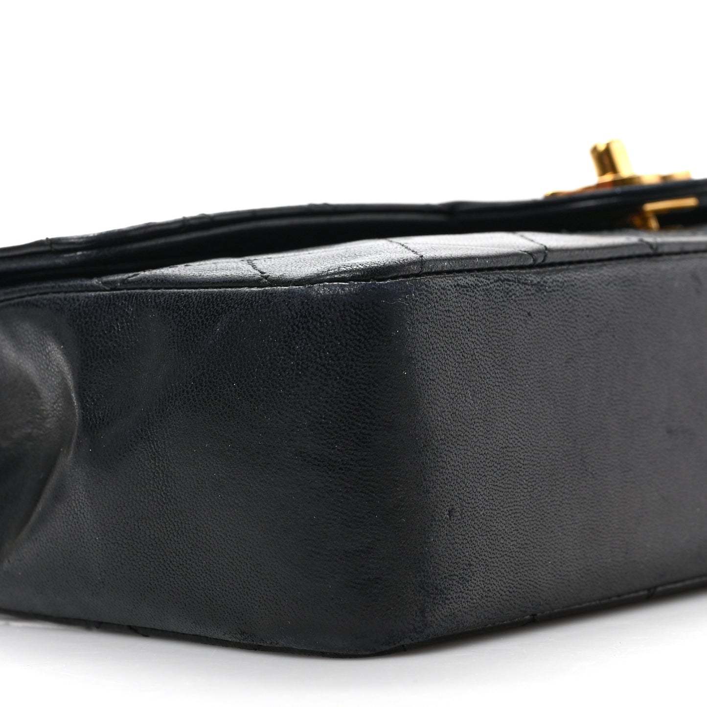 Lambskin Quilted Medium Double Flap Black