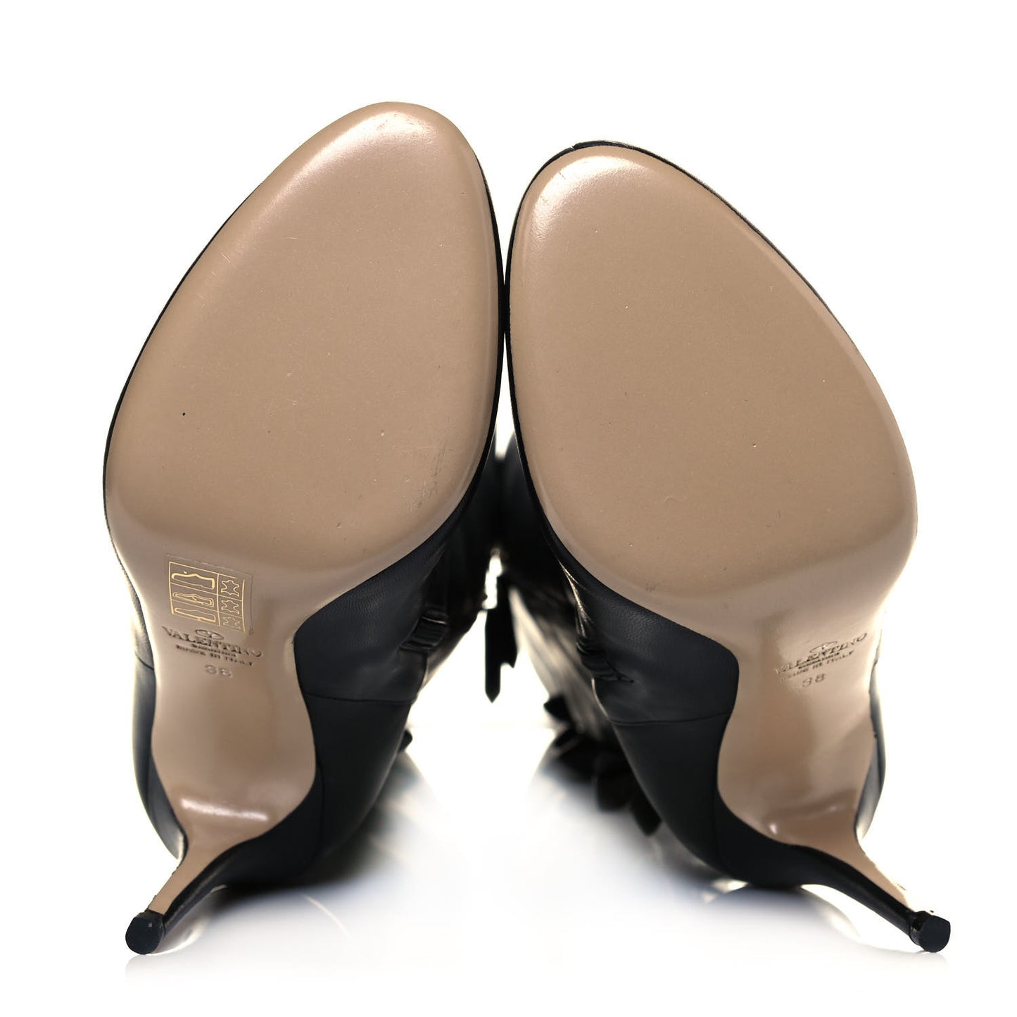 Calfskin Bow Over the Knee Boots 38 Black