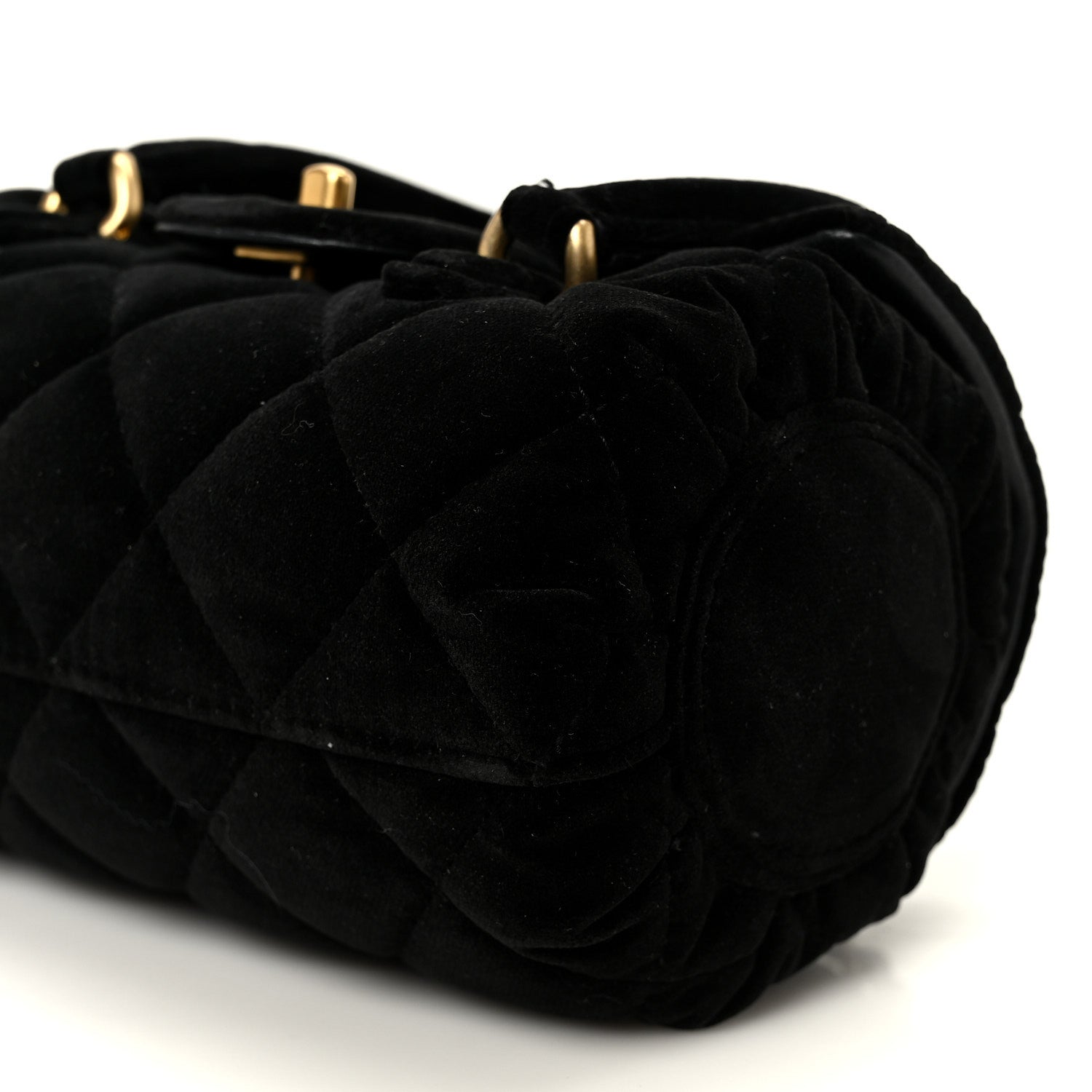 Chanel Velvet Quilted Mini Top Handle Flap Black 12 of 13