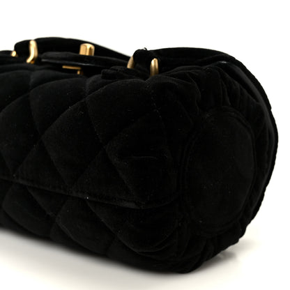 Chanel Velvet Quilted Mini Top Handle Flap Black 12 of 13