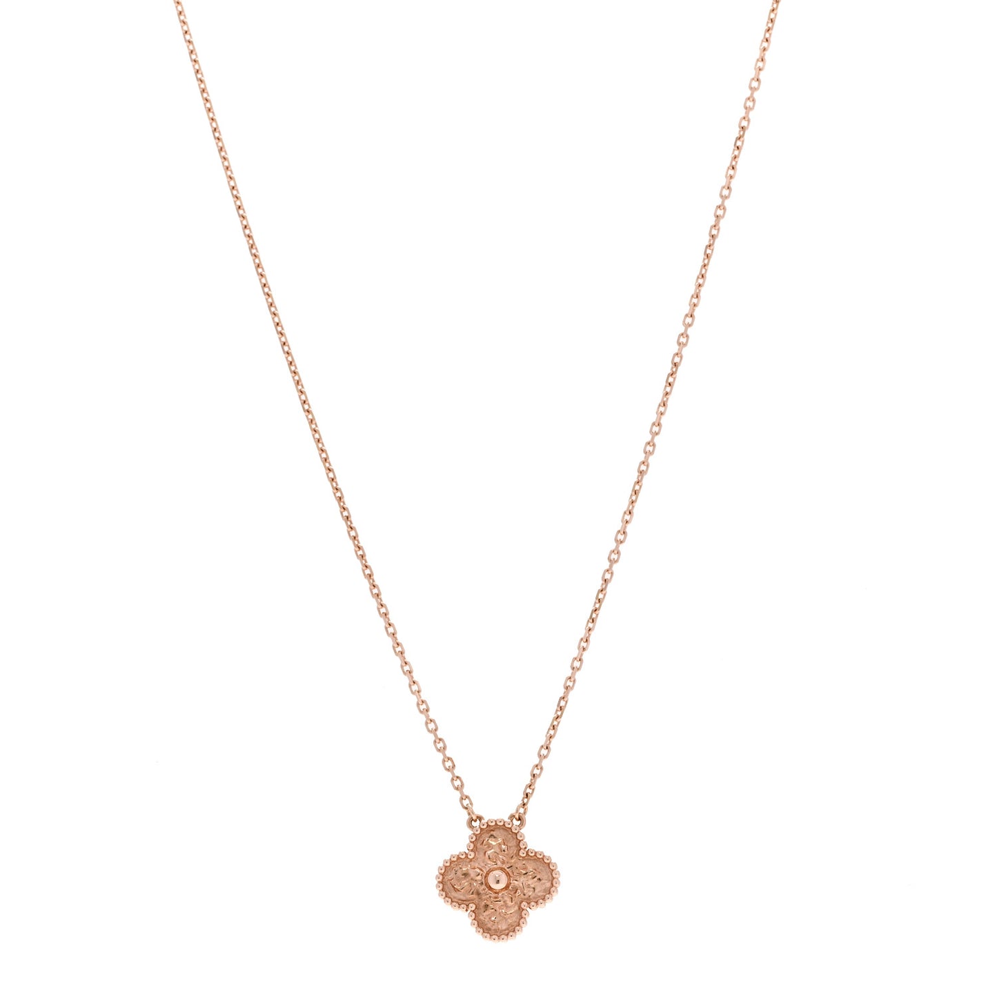 18K Rose Gold Vintage Alhambra Pendant Necklace