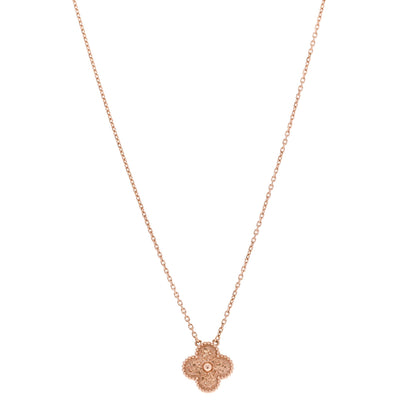 Van Cleef & Arpels 18K Rose Gold Vintage Alhambra Pendant Necklace 1 of 6