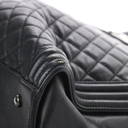 Chanel Lambskin Quilted Boy Shopping Tote Black 10 of 22