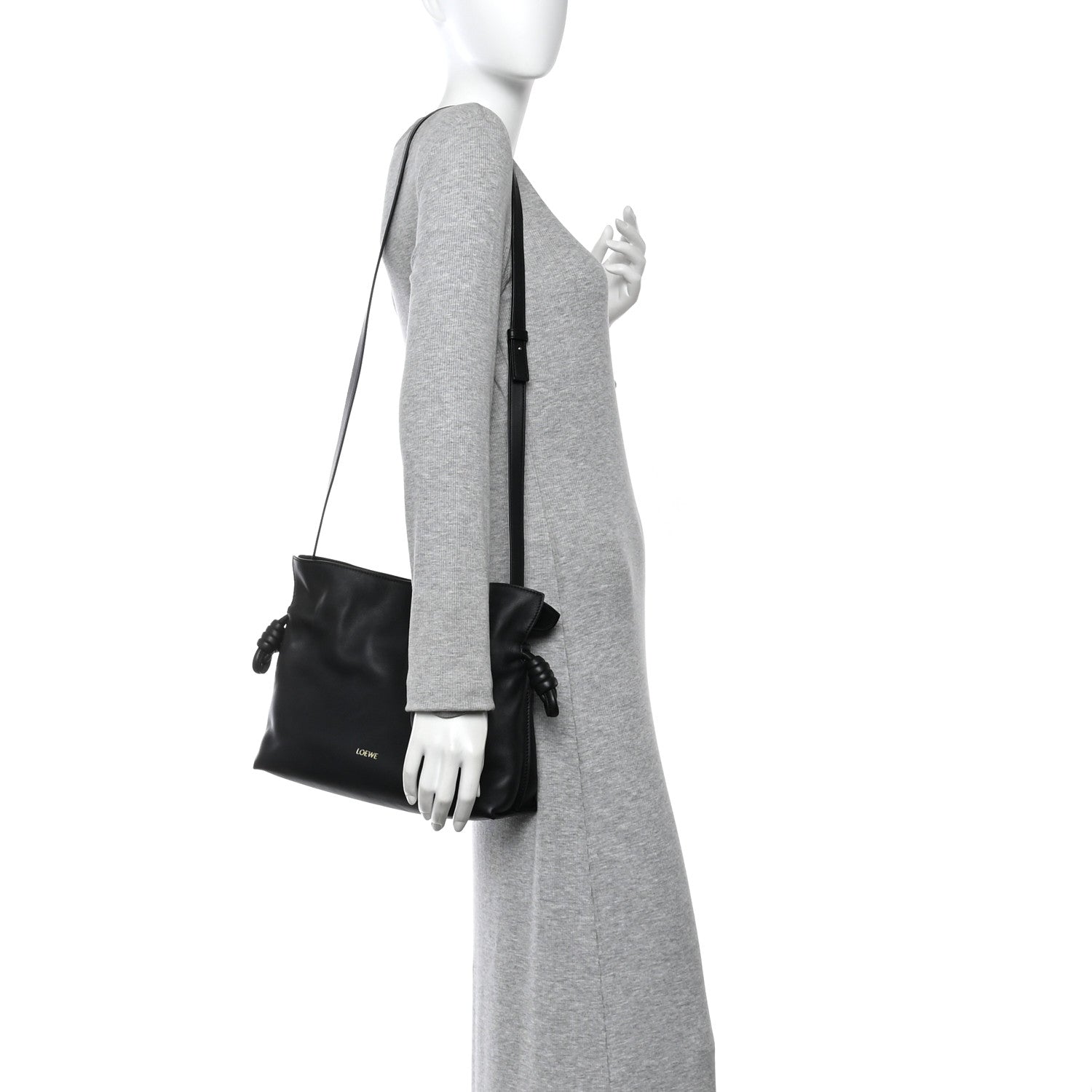 Loewe Nappa Medium Flamenco Knot Bag Black 2 of 9