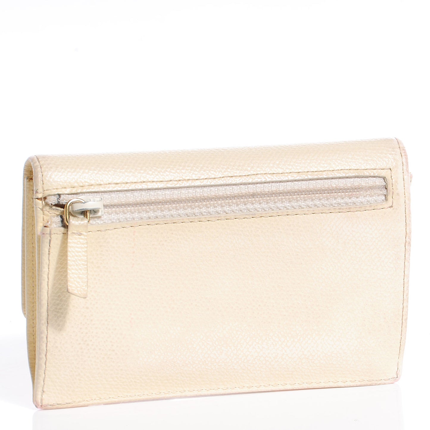 Leather CC Coin Purse Light Beige