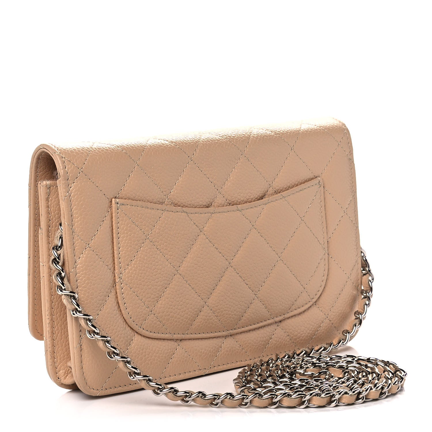 Chanel Caviar Quilted Wallet On Chain WOC Beige 3 of 10