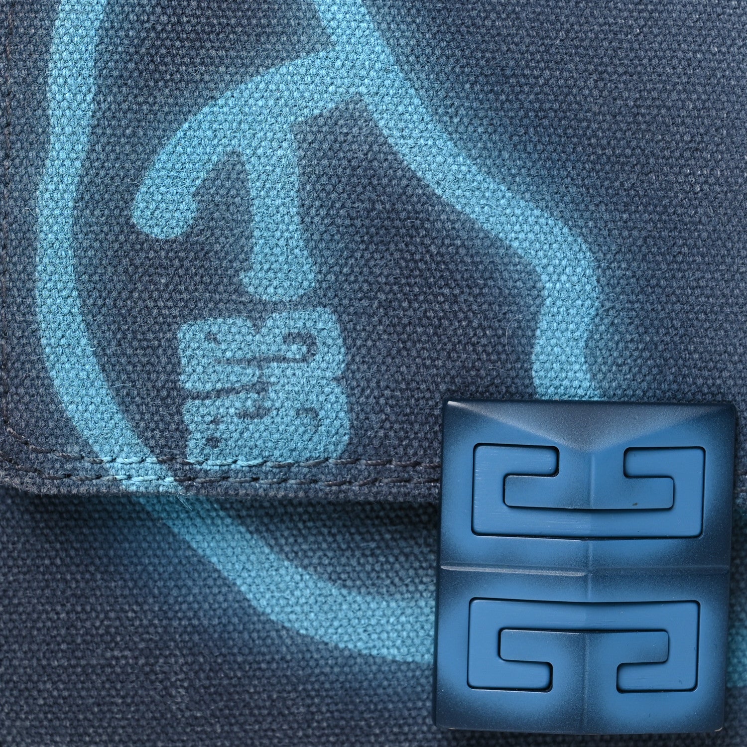 Givenchy x Chito Graffiti Effect Canvas Leather Small 4G Shoulder Bag Steel Blue 8 of 15