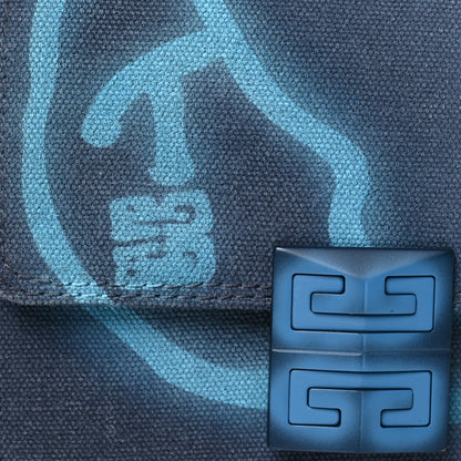 Givenchy x Chito Graffiti Effect Canvas Leather Small 4G Shoulder Bag Steel Blue 8 of 15