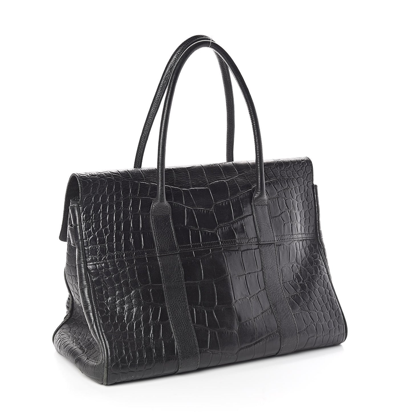 Calfskin Crocodile Embossed Bayswater Black
