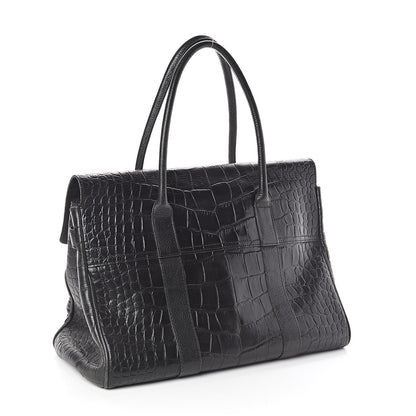 Mulberry Calfskin Crocodile Embossed Bayswater Black 3 of 10