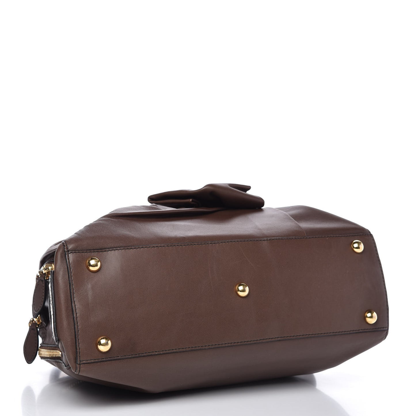 Nappa Bow Dome Tote Brown
