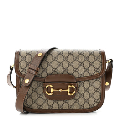 Gucci GG Supreme Monogram Horsebit 1955 Shoulder Bag  Beige Brown Sugar 1 of 10