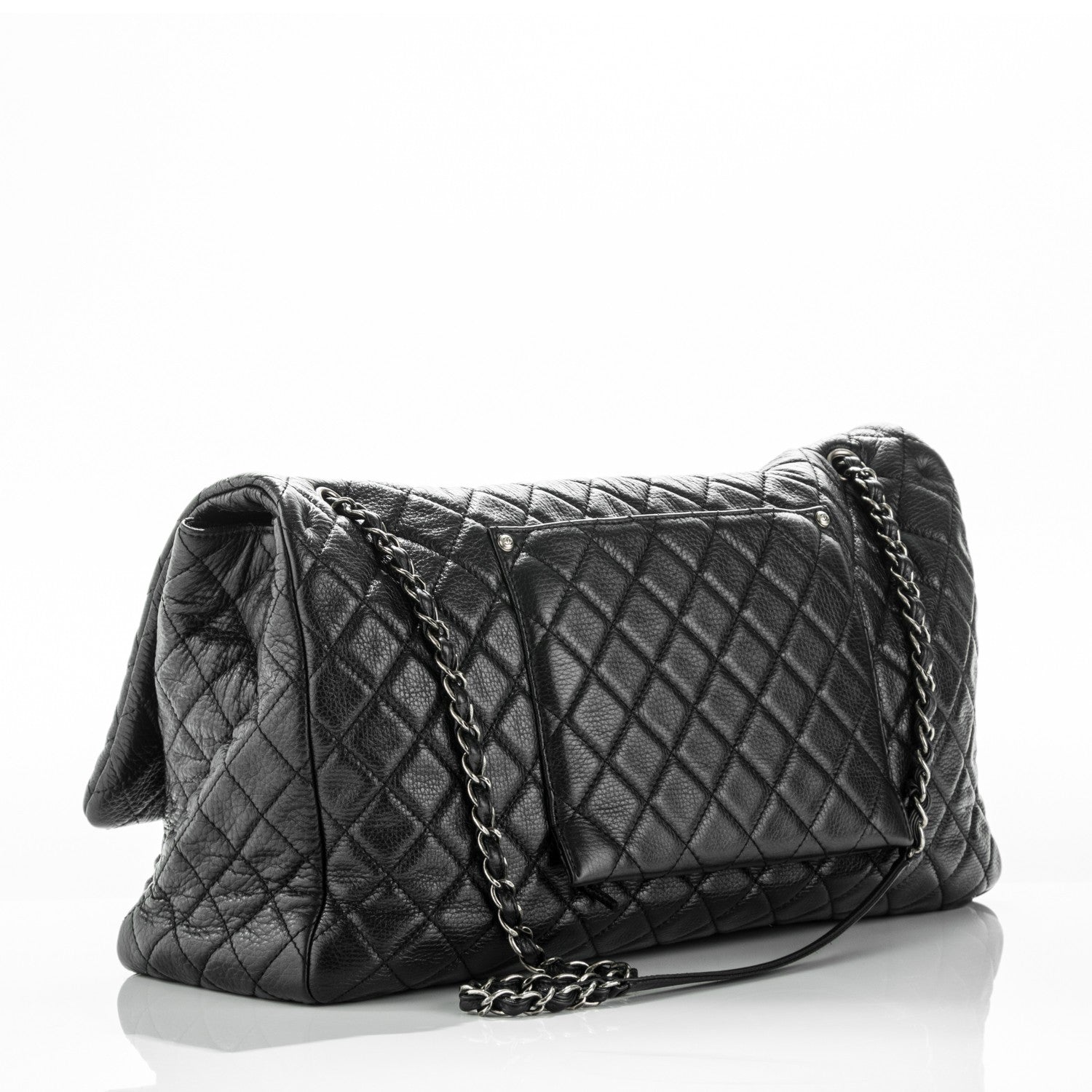 Chanel Calfskin Quilted XXL Travel Flap Bag Black 3 of 7