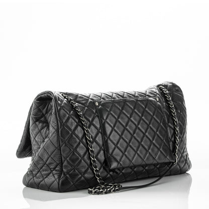 Chanel Calfskin Quilted XXL Travel Flap Bag Black 3 of 7