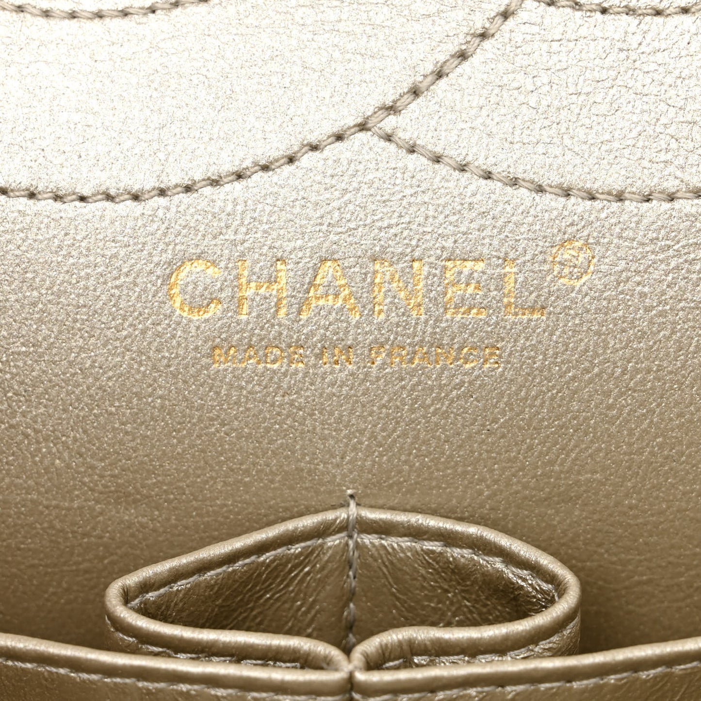 Metallic Aged Calfskin Quilted 2.55 Reissue 227 Flap Pale Gold