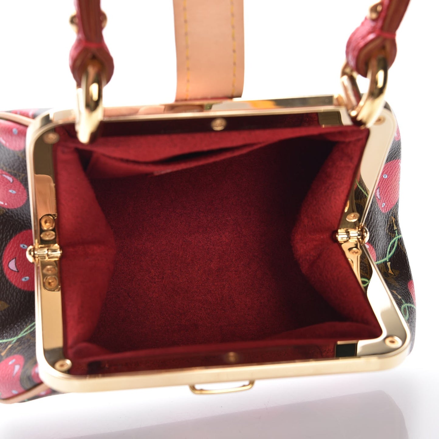 Lizard Monogram Cerises Sac Fermoir PM